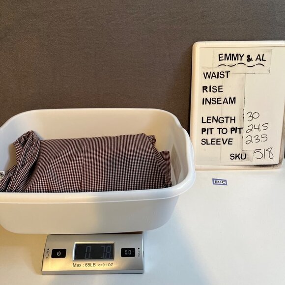 John Varvatos Mens Slim Fit Button Front Shirt Size 17.5 32/33 Black Red Plaid - Picture 13 of 13